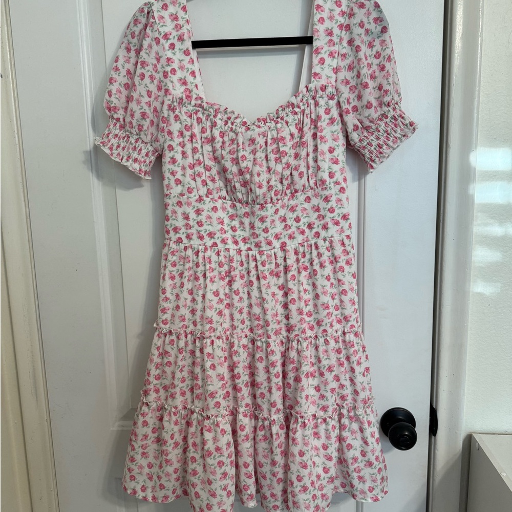 Trixxi Pink and White Floral Dress